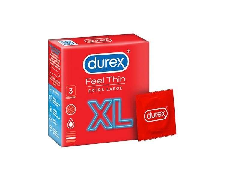 Durex Feel Thin XL Condoms 3 Pack