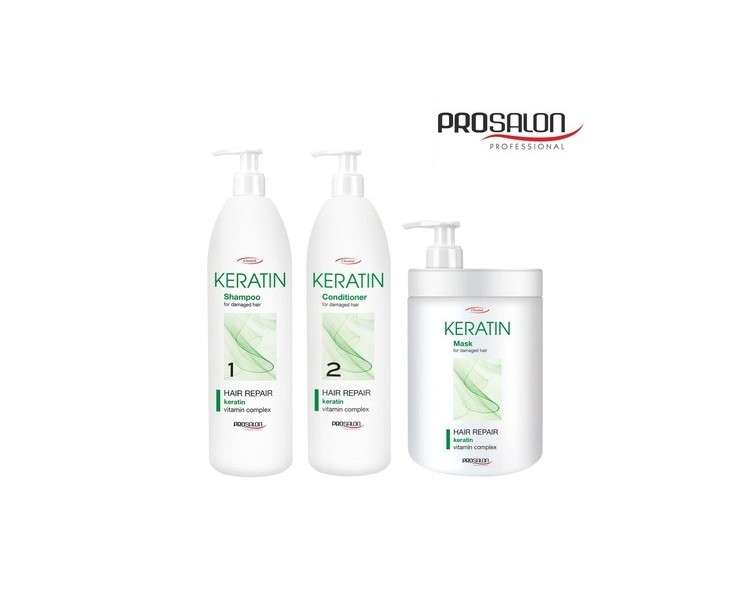 ProSalon Keratin Hair Repair Treatment Shampoo and Conditioner for Dry Damaged Hair