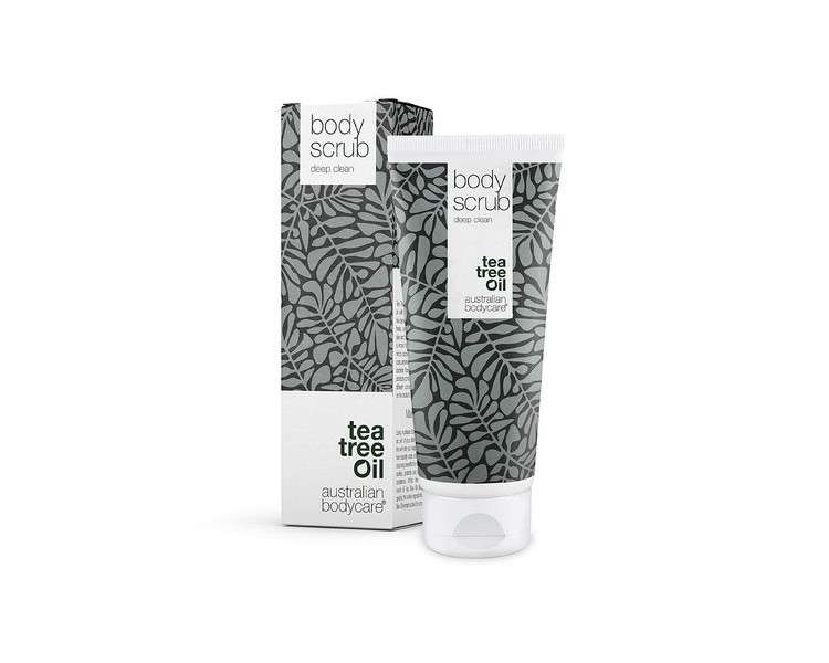 Body Scrub 200ml Tea Tree Oil Exfoliant for Back and Body Acne, Ingrown Hairs, Keratosis Pilaris - 100% Natural and Vegan - 1 Pack
