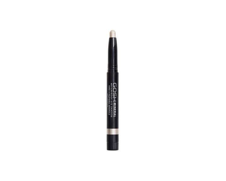 GOSH Mineral Waterproof Eye Shadow Pearly White 001 with Creamy Texture for Easy Application and Intense Color