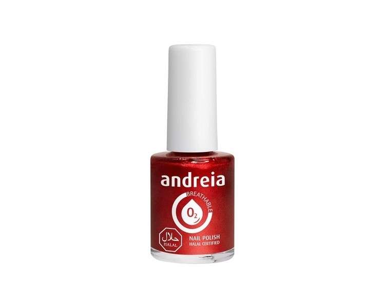 Andreia Halal Breathable Nail Polish Water Permeable Red Glossy Vegan and Cruelty-Free 10.5ml