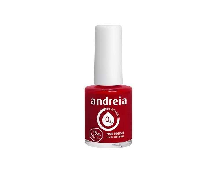 Andreia Halal Breathable Nail Polish Glossy Water Permeable Vegan and Cruelty-Free 10.5ml B17 Red - Shades of Pink