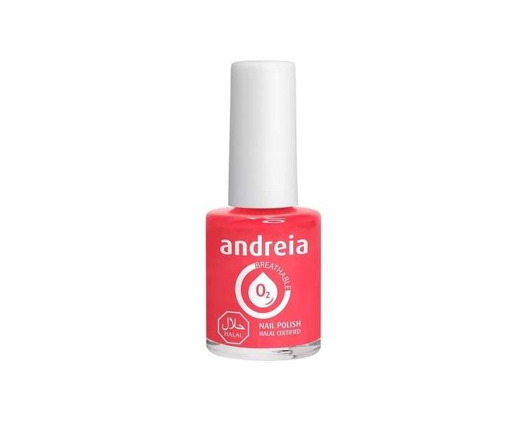 Andreia Halal Breathable Nail Polish Glossy Vegan and Cruelty-Free 10.5ml B16 Coral Red