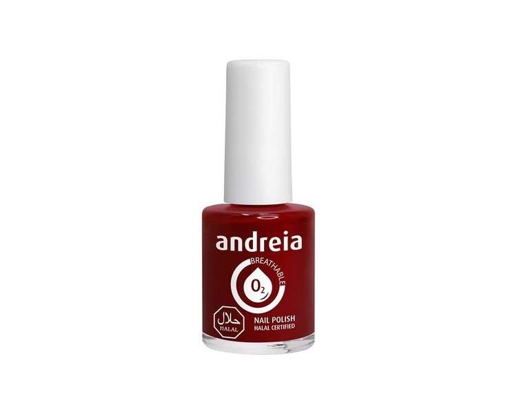 Andreia Halal Breathable Nail Polish Water Permeable Glossy Vegan and Cruelty-Free 10.5ml B14 Red