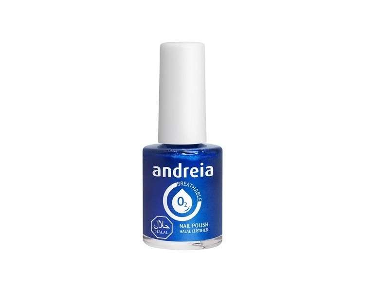 Andreia Halal Breathable Nail Polish Glossy Vegan and Cruelty-Free B13 Blue Shimmer 10.5ml