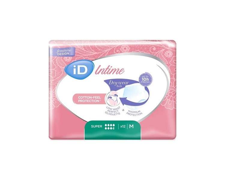 iD Intime Pants Super Discreet and Comfortable Women's Underwear for Bladder Weakness and Incontinence Size M - Pack of 12