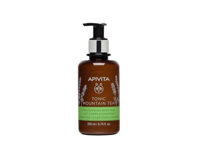 APIVITA Tonic Mountain Tea Moisturizing Body Milk 6.76 fl.oz. Shea Butter Lotion for All Skin Types