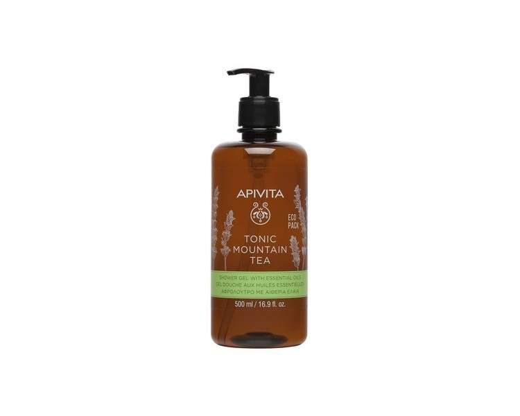 APIVITA Tonic Mountain Tea Shower Gel with Essential Oils and Propolis 16.9 fl.oz.