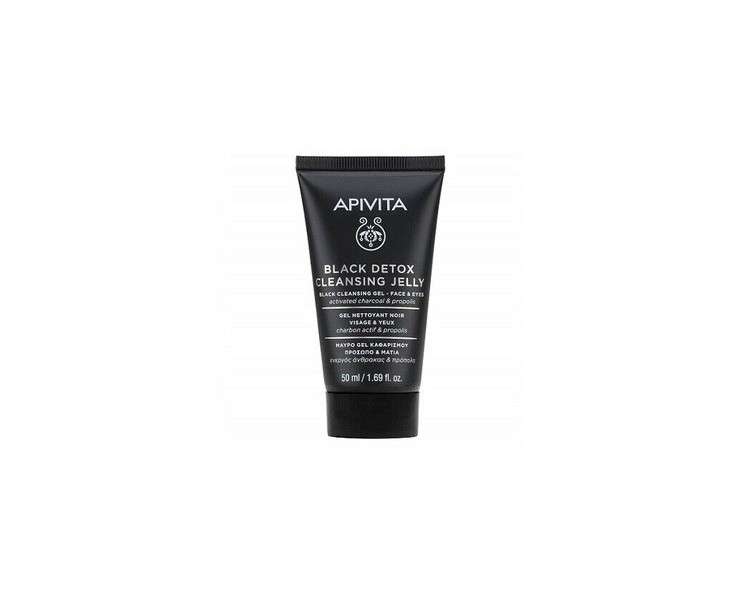 Apivita Black Detox Cleansing Jelly Black Cleansing Gel for Face and Eyes 50ml