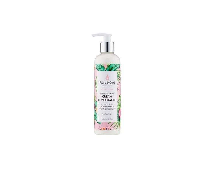 Flora & Curl Organic Rose & Honey Creme Conditioner for Curly Natural Hair 300ml