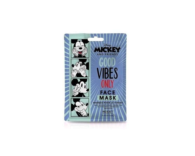 Mad Beauty Disney Mickey Mouse Face Mask from Mickey & Friends Moisturizing and Soothing Sheet Mask for Nourished Skin and a Beautiful Complexion