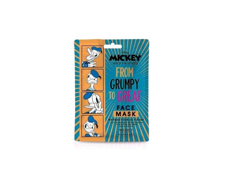 MAD Beauty Disney Face Mask Donald Duck from Mickey Mouse Friends Moisturizing and Rejuvenating Sheet Mask