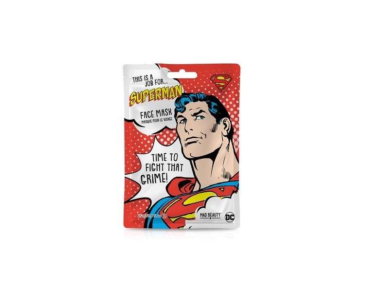 MAD Beauty DC Superheroes Superman Face Mask Moisturizing and Refreshing Sheet Mask for Nourished Skin and a Beautiful Complexion 31g