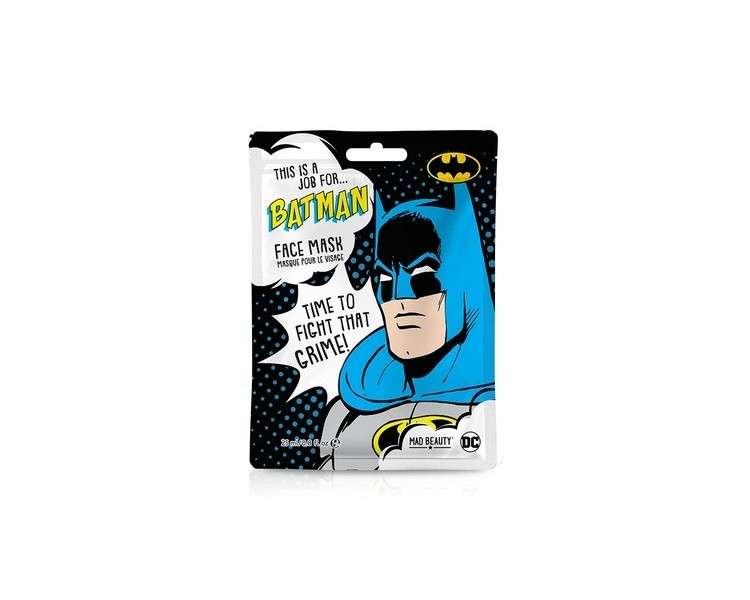 MAD Beauty DC Superheroes Batman Face Mask Moisturizing and Refreshing Sheet Mask for Nourished Skin and a Beautiful Complexion 31g