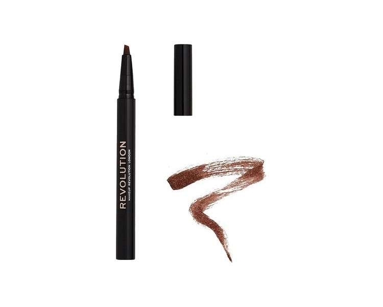 Makeup Revolution Bushy Brow Pen Medium Brown 0.5ml