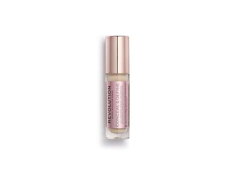 Makeup Revolution Conceal and Define Concealer Full Coverage Matte Finish C2.5 for Fair/Light Skin Tones 0.7 Fl Oz