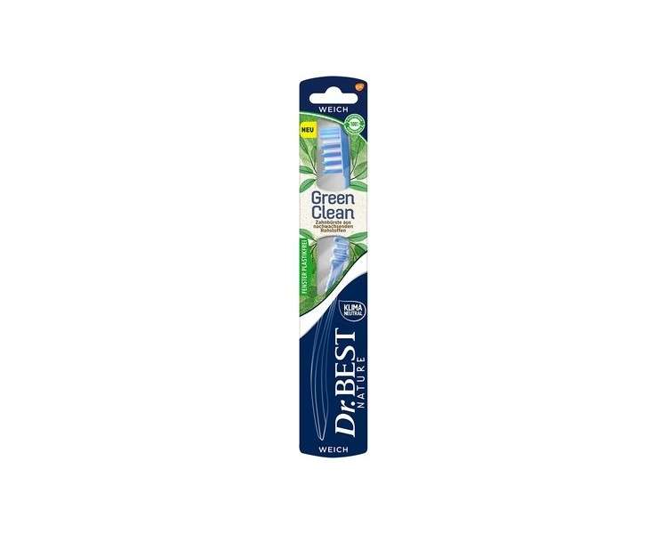 Dr.BEST GreenClean Soft Toothbrush - Sustainable Material - Climate Neutral - Plastic-Free Packaging