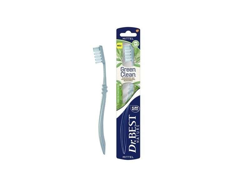 Dr.BEST GreenClean Toothbrush Medium - Sustainable Material - Climate Neutral - Plastic-Free Packaging