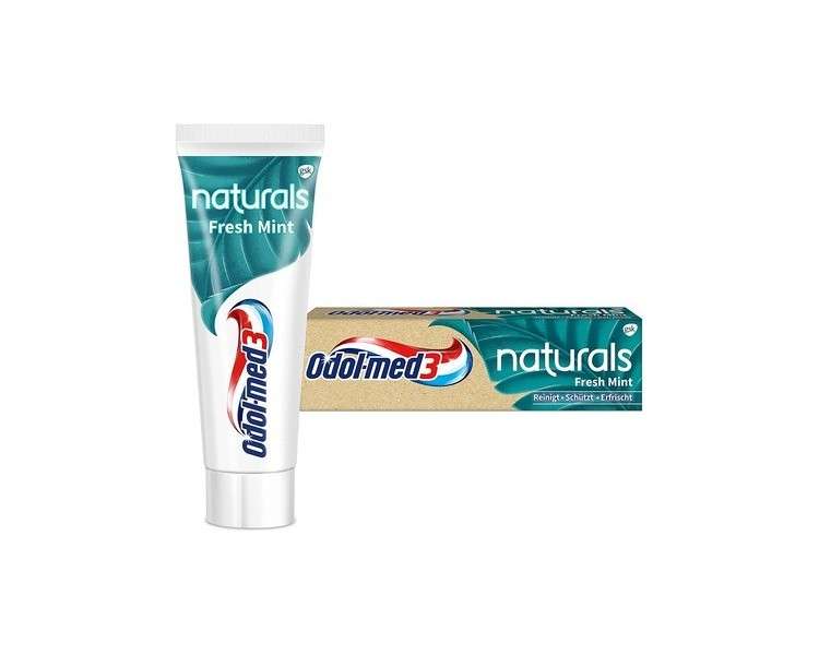 Odol-med3 Naturals Fresh Mint 3in1 Toothpaste for Strong Teeth, Healthy Gums and Fresh Breath 75ml