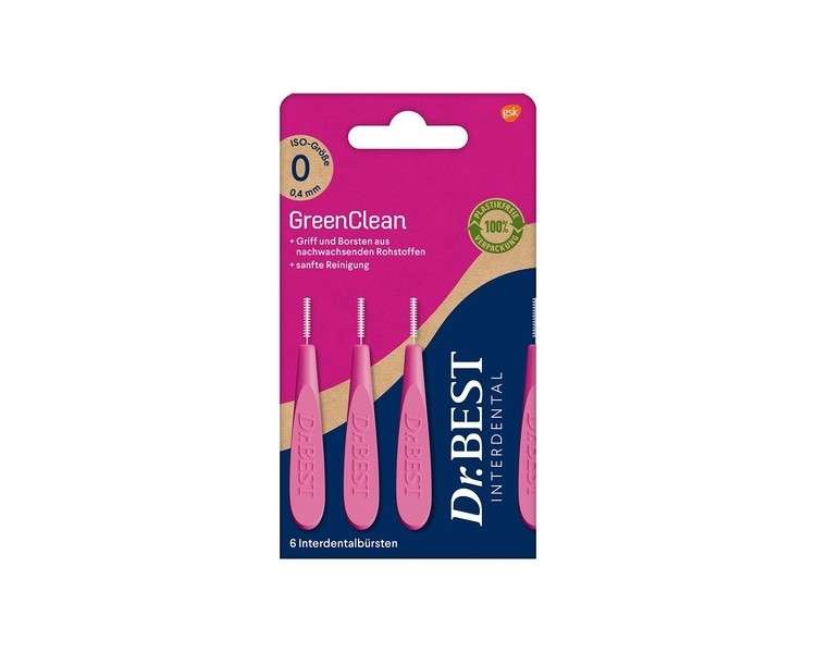 Dr.BEST GreenClean Interdental Size 0 Interdental Brushes for Gentle Cleaning of Interdental Spaces 0.4mm