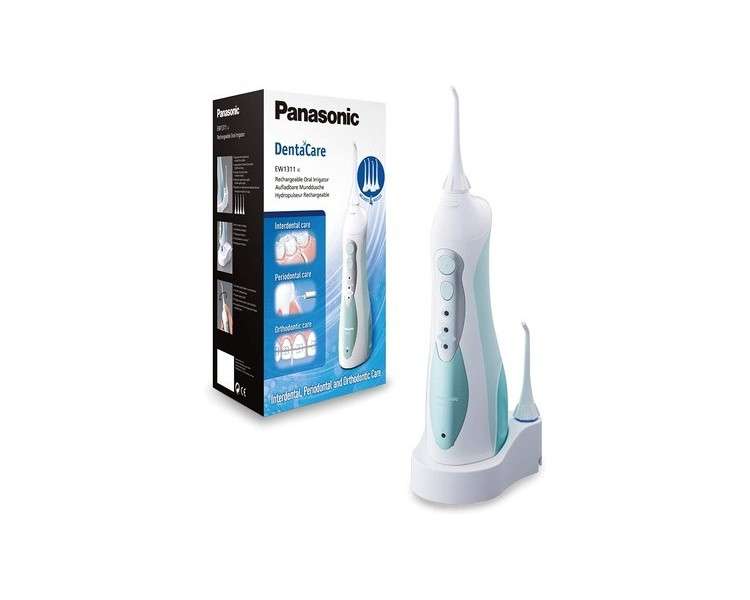 Panasonic Oral Irrigator EW1311G845 Cordless 130ml, Number Of Heads 4, White/Blue