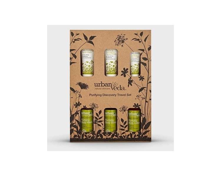 Urban Veda Purifying Natural Skincare Complete Discovery Travel Gift Set for Oily and Acne Prone Skin