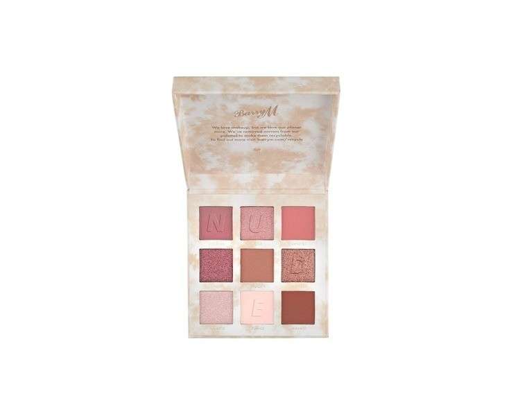 Barry M Cosmetics Nude and Neutral Eyeshadow Palette 9 Shades - Matte and Shimmer High Pigment Subtle Colors