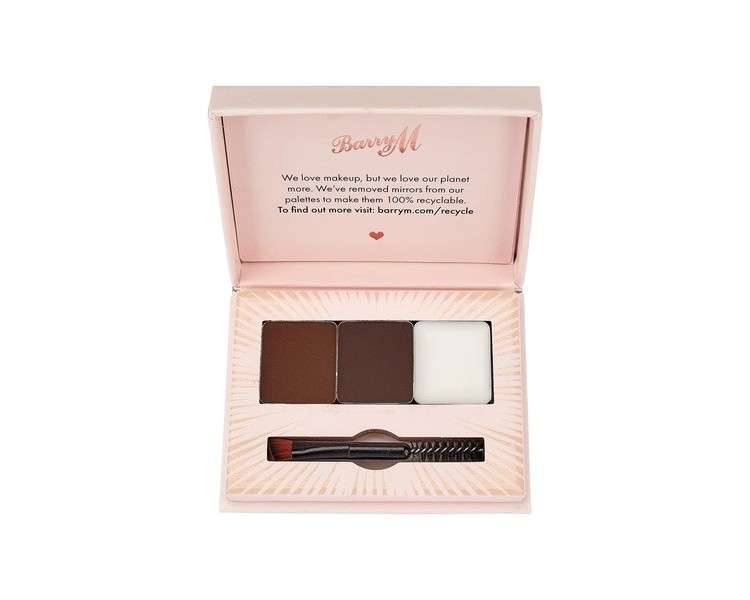 Barry M Cosmetics Fill and Shape Brow Kit Palette with Styling Soap Medium Shade