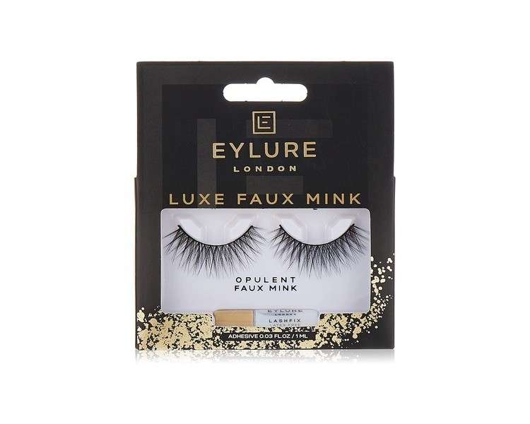 Eylure Faux Mink Eye Lashes Reusable Adhesive Included Baroque Opulent - 1 Pair