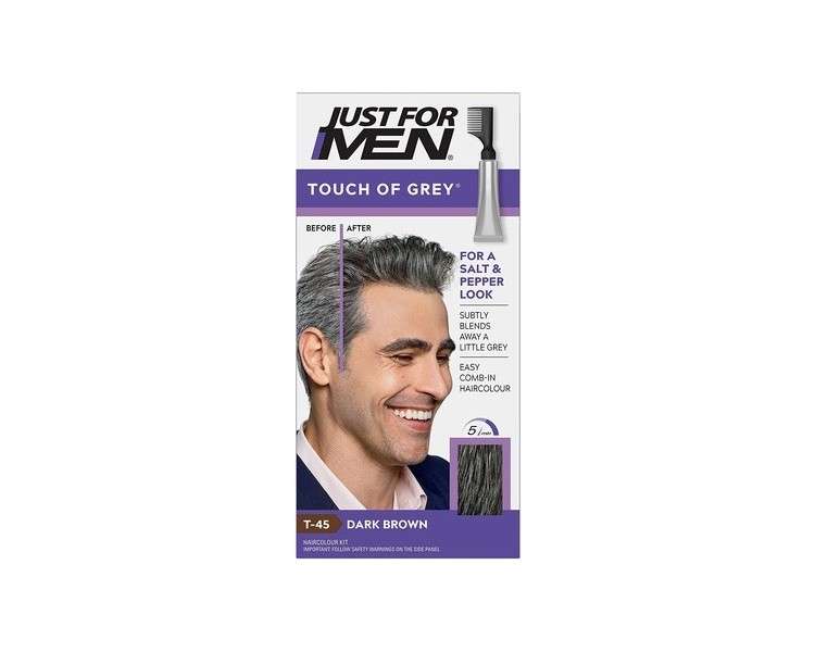 Just For Men T45 Touch Of Grey Hair Color Dark Brown 40g