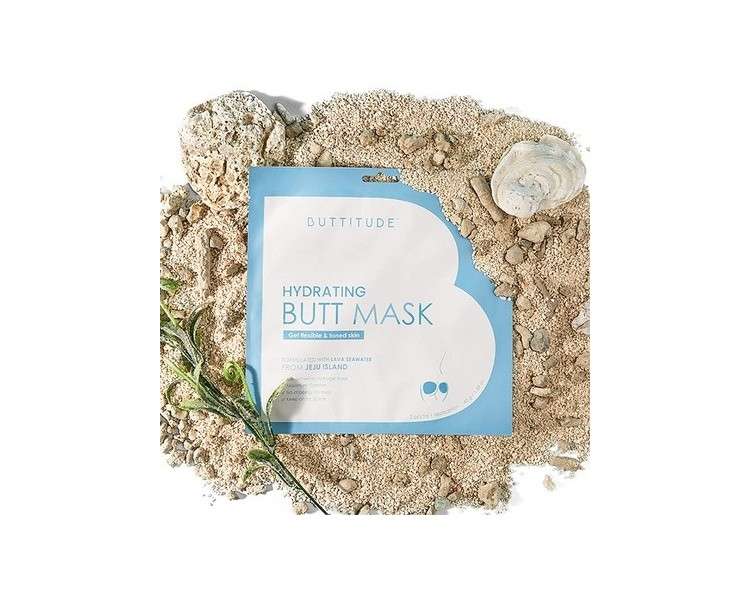 Buttitude FDA-Approved Hydrating and Rejuvenating Butt Hydrogel Sheet Mask with Jeju Island Lava Seawater - Ultimate Butt Care