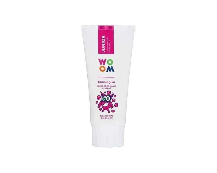 WOOM Junior Bubble Gum Toothpaste 50ml Helps Prevent Cavities and Strengthen Tooth Enamel