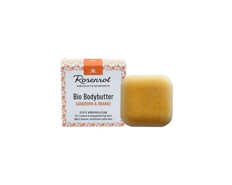 Rosenrot Naturkosmetik Bio Bodybutter Sanddorn & Orange 70g - For Dry & Needy Skin - Intensively Nourishes & Revitalizes Tired Skin