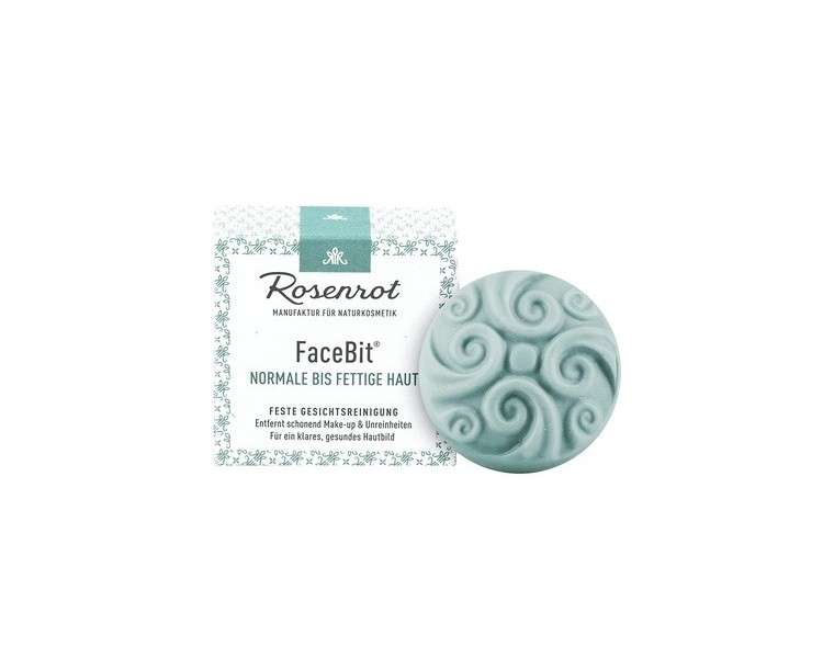 Rosenrot Naturkosmetik FaceBit Solid Face Wash for Normal to Oily Skin 50g - For Clear and Healthy Skin