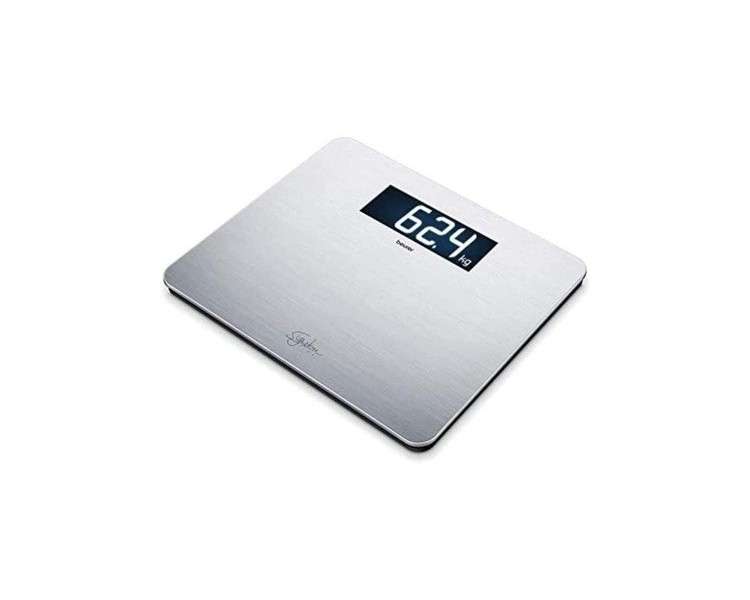 Beurer GS 405 Signature Line Stainless Steel Scale with Anti-Fingerprint Coating and XXL Display 200kg - Weight Only