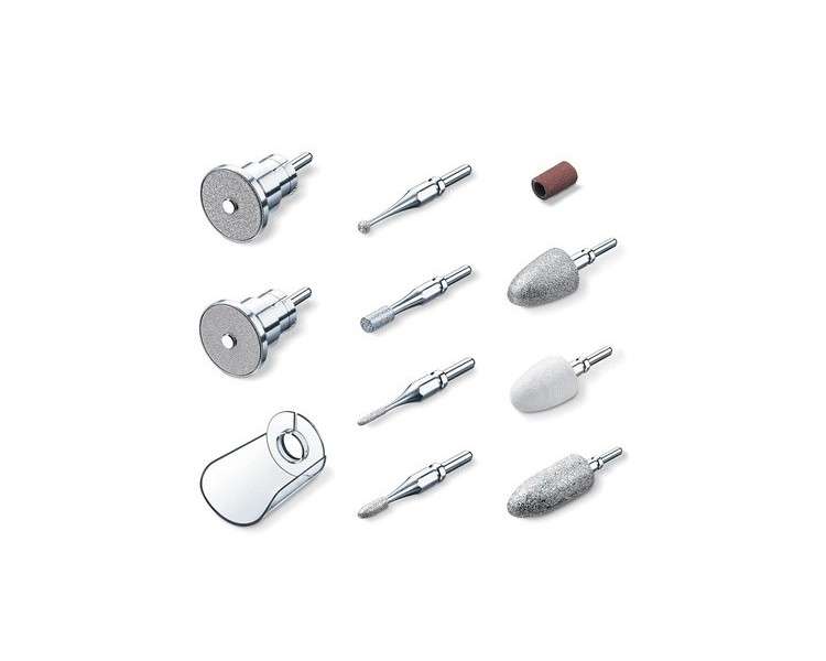 Beurer MP 62 Replacement Set for MP 62 Manicure Device 9 Sapphire and Felt Attachments 30 Disposable Sandpaper Attachments with Nail Dust Protection Cap