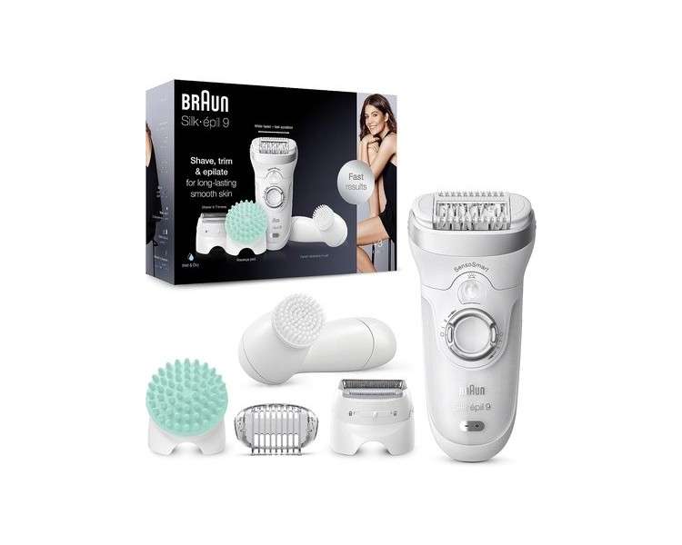 Braun Silk-épil 9 9-865 Women's Epilator for Long-lasting Hair Removal White/Silver