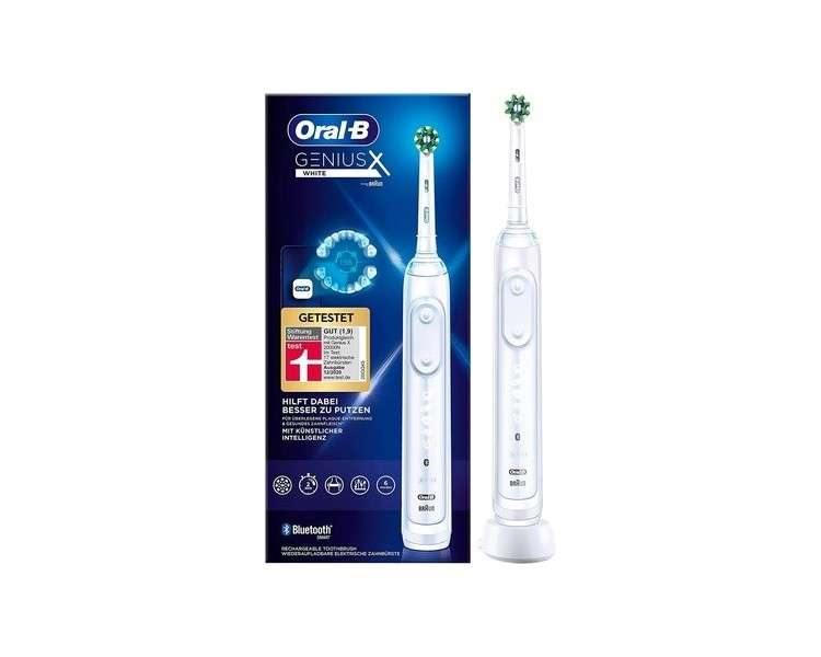 Oral-B Genius X Electric Toothbrush with 6 Cleaning Modes and Bluetooth App - White