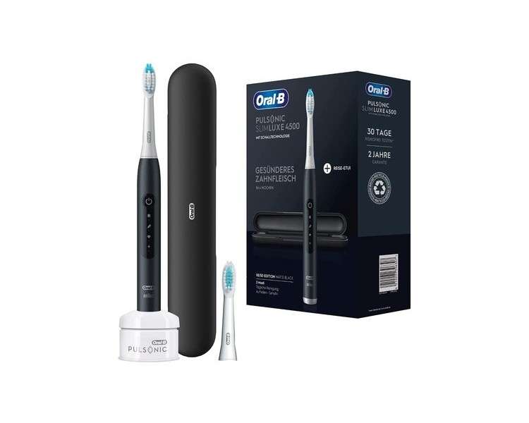 Oral-B Pulsonic Slim Luxe 4500 Electric Sonic Toothbrush with 3 Cleaning Programs - Black