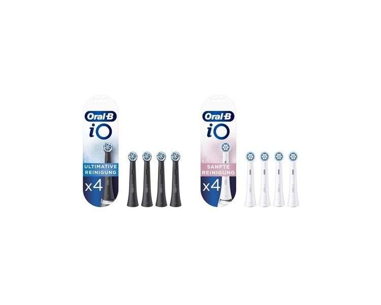 Oral-B iO Ultimate Cleaning Replacement Brush Heads & iO Gentle Cleaning Replacement Brush Heads with iO Technology - Black Bundle