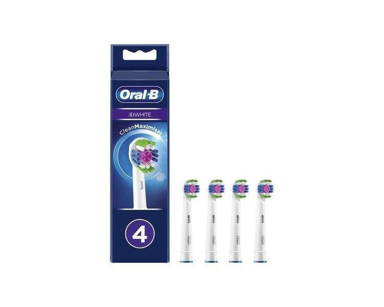 Oral-B 3D White Electric Toothbrush Head with Clean Maximiser Technology 4 Count