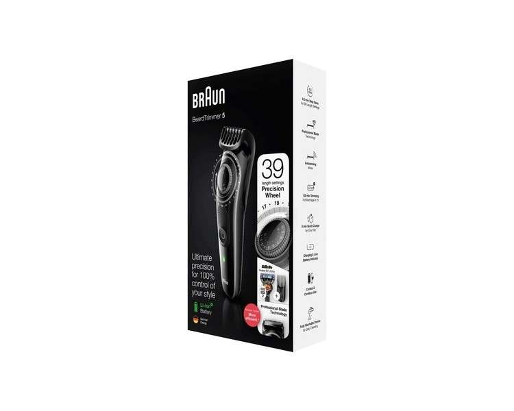 Braun Beard Trimmer with Gillette Fusion5 ProGlide Razor Black