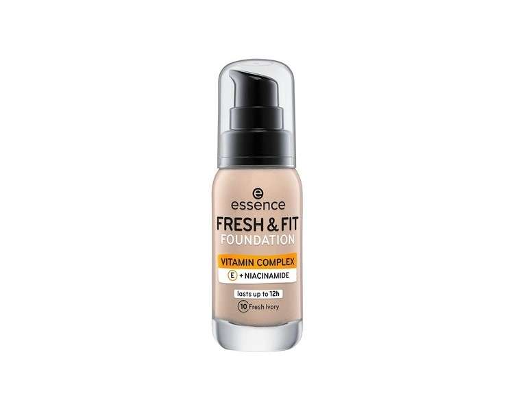 Essence Fresh & Fit Foundation 10 Ivory Fluid Makeup 30ml