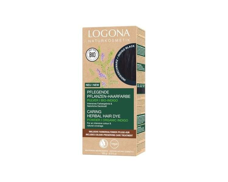 LOGONA Naturkosmetik Nourishing Vegetable Hair Colour with Organic Indigo 100g - Indigo Black