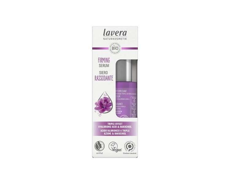 Lavera Firming Serum with Triple-Effect Hyaluronic Acid and Bakuchiol Anti-Age Organic Skin Care 30ml