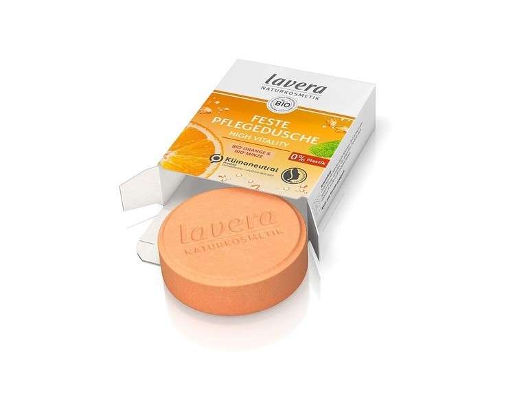 lavera Solid Care Shower High Vitality with Organic Orange and Organic Mint 50g