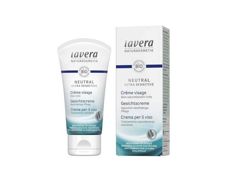lavera Neutral Ultra Sensitive Face Cream 50ml - Certified Vegan Natural Cosmetics for Atopic Skin