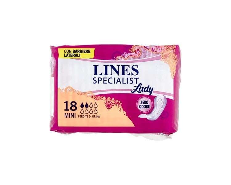 Lines Specialist Incontinence Mini Pads 18 Count