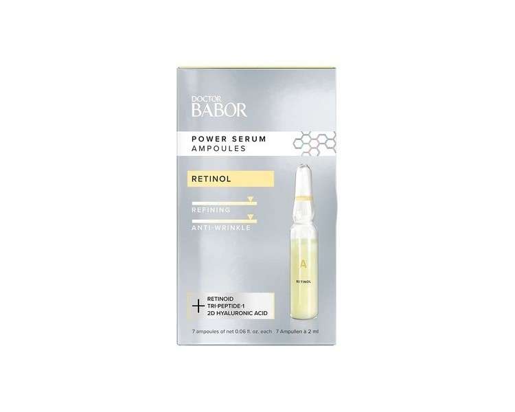 DOCTOR BABOR Power Serum Retinol Face Ampoules with Hyaluronic Acid and Anti-Aging Retinol - 7 x 2ml