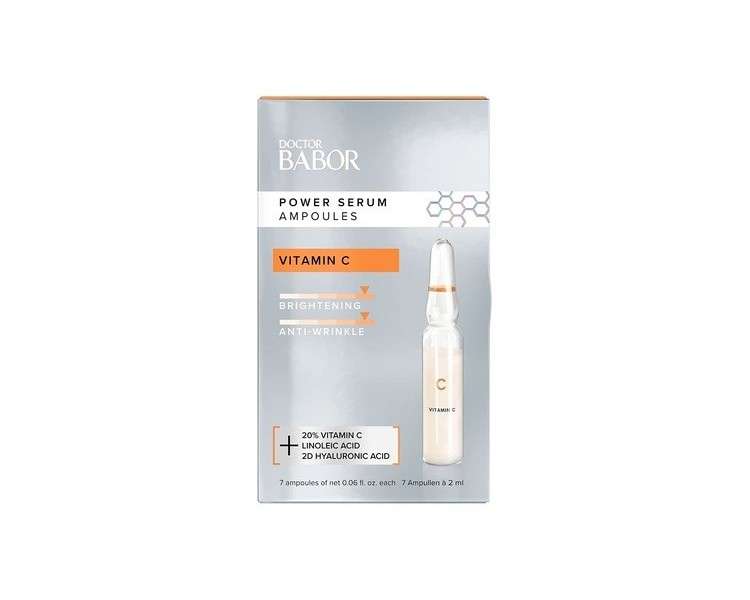 DOCTOR BABOR Power Serum Vitamin C Face Ampoules with Hyaluronic Acid for Radiant Skin - 7 x 2ml